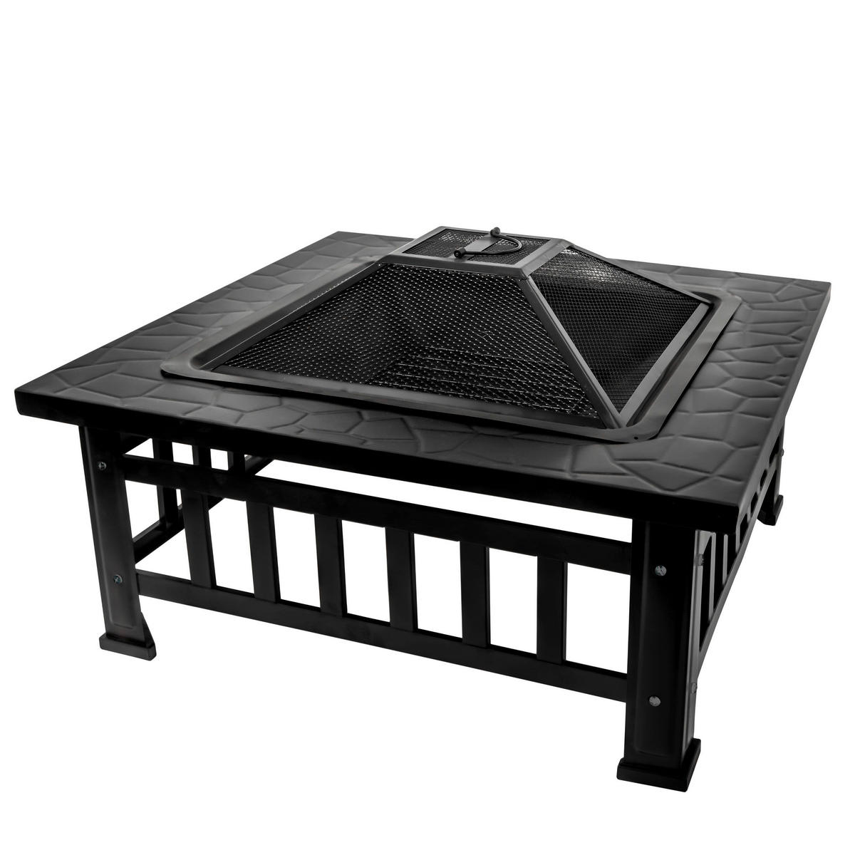 FEUERSTELLE  - Schwarz, Design, Metall (81/36/81cm) - Ambia Garden