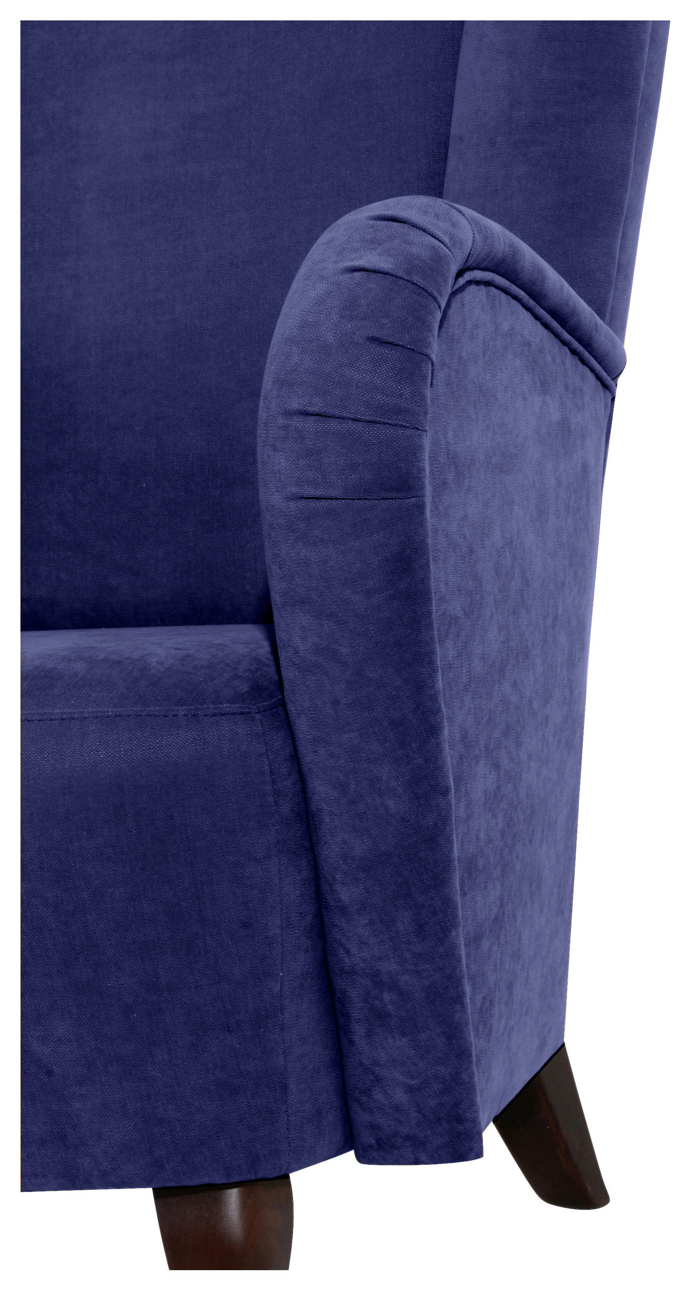 DESIGNSESSEL Velours Blau    - Blau/Nussbaumfarben, Design, Holz/Textil (89/122/96cm) - Max Winzer
