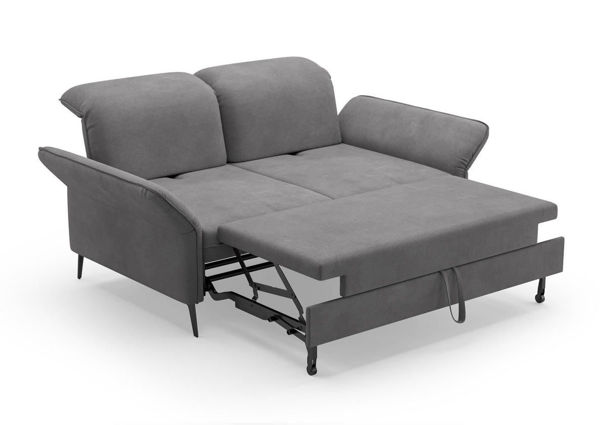 3-SITZER-SOFA in Flachgewebe Grau  - Schwarz/Grau, Konventionell, Textil/Metall (199/92/123cm) - Sit & More
