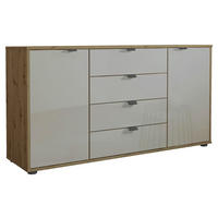 SIDEBOARD  140/70/43 cm 4 Schublade(n)  - Schieferfarben/Eiche Bianco, KONVENTIONELL, Glas/Holzwerkstoff (140/70/43cm) - Dieter Knoll