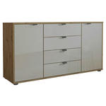 SIDEBOARD  140/70/43 cm 4 Schublade(n)  - Schieferfarben/Eiche Bianco, KONVENTIONELL, Glas/Holzwerkstoff (140/70/43cm) - Dieter Knoll