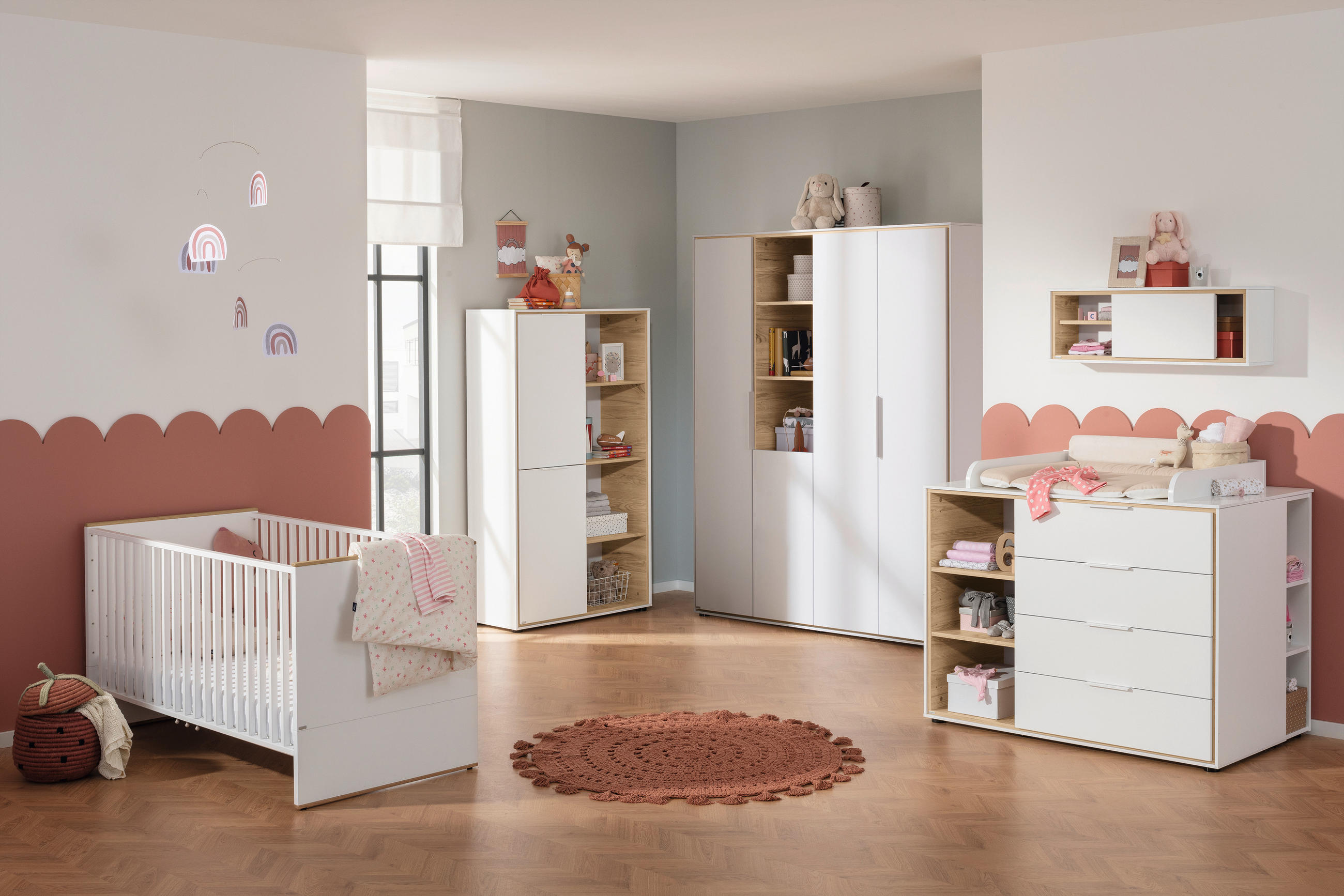 BABYREGAL Lieven Weiß, Eichefarben  - Eichefarben/Weiß, Basics, Holzwerkstoff (97,2/165,0/38,8cm) - Paidi