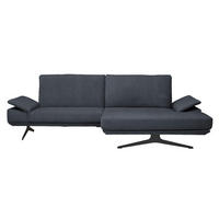 ECKSOFA in Flachgewebe Dunkelgrau  269/155 cm  - Dunkelgrau/Schwarz, Design, Textil/Metall (269/155cm) - Koinor