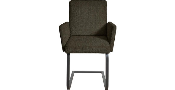ARMLEHNSTUHL in Stahl Chenille - Schwarz/Braun, Design, Textil/Metall (56/92/60cm) - Dieter Knoll