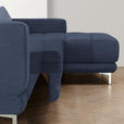 ECKSOFA in Webstoff Dunkelblau  - Chromfarben/Dunkelblau, Design, Textil/Metall (260/187cm) - Xora