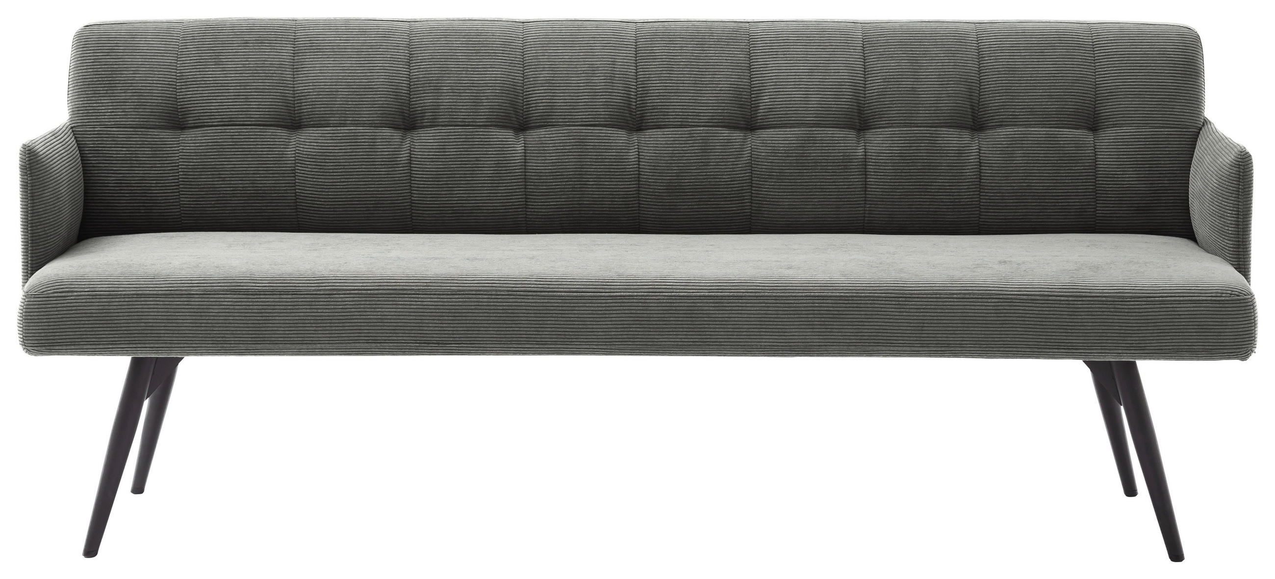 SITZBANK 206/85/69 cm Cord Anthrazit Metall  - Anthrazit/Schwarz, Design, Textil/Metall (206/85/69cm) - Johann Jakob