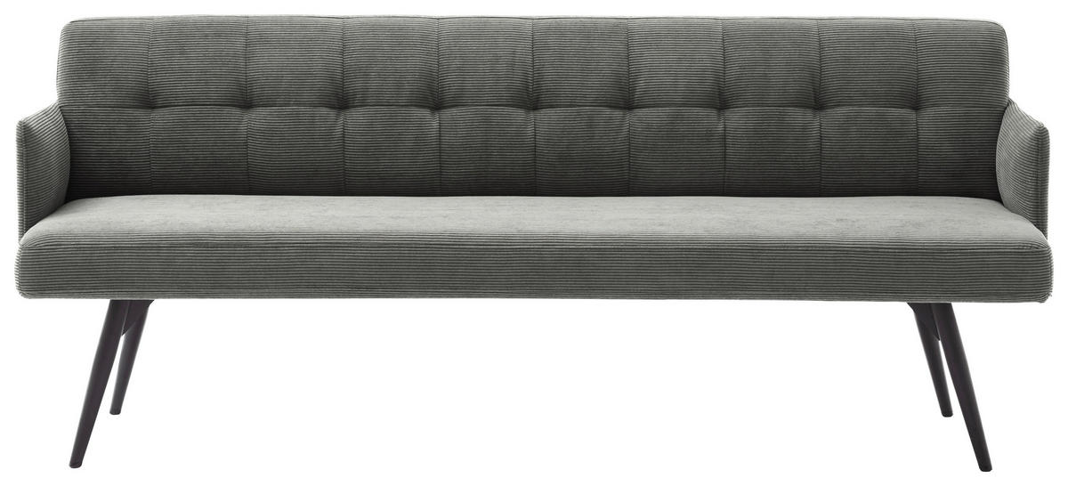 SITZBANK 206/85/69 cm Cord Anthrazit Metall  - Anthrazit/Schwarz, Design, Textil/Metall (206/85/69cm) - Johann Jakob