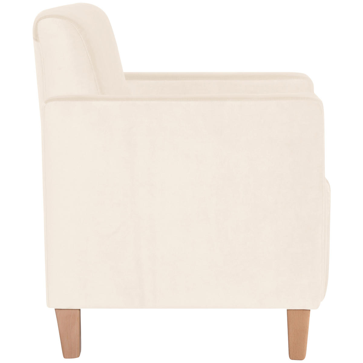 SESSEL Samt, Velours Creme    - Creme/Naturfarben, Design, Holz/Textil (71/81/70cm) - Max Winzer