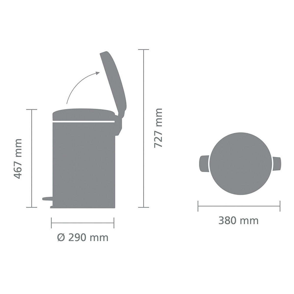 ODPADKOVÝ KOŠ  20 l - Basics, kov/plast (29/46.7/38cm) - Brabantia