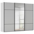 SCHWEBETÜRENSCHRANK 271/223/68 cm 3-türig Grau  - Schwarz/Grau, KONVENTIONELL, Glas/Holzwerkstoff (271/223/68cm) - Novel