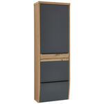 GARDEROBENSCHRANK  in 64/187/31 cm  - Eichefarben/Anthrazit, Design, Holzwerkstoff/Metall (64/187/31cm) - Dieter Knoll