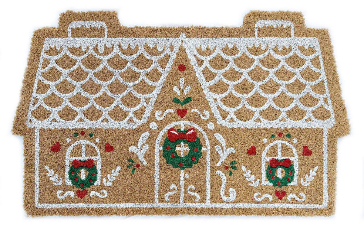 LÁBTÖRLŐ  - piros/erdőzöld, Basics, műanyag/természetes anyagok (75/45/0,15cm) - X-Mas