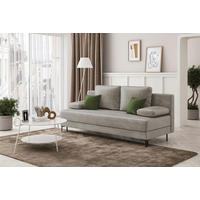 SCHLAFSOFA LEIPZIG in Velours Dunkelgrau  - Dunkelgrau/Schwarz, Design, Textil/Metall (200/78,5/88cm) - MID.YOU