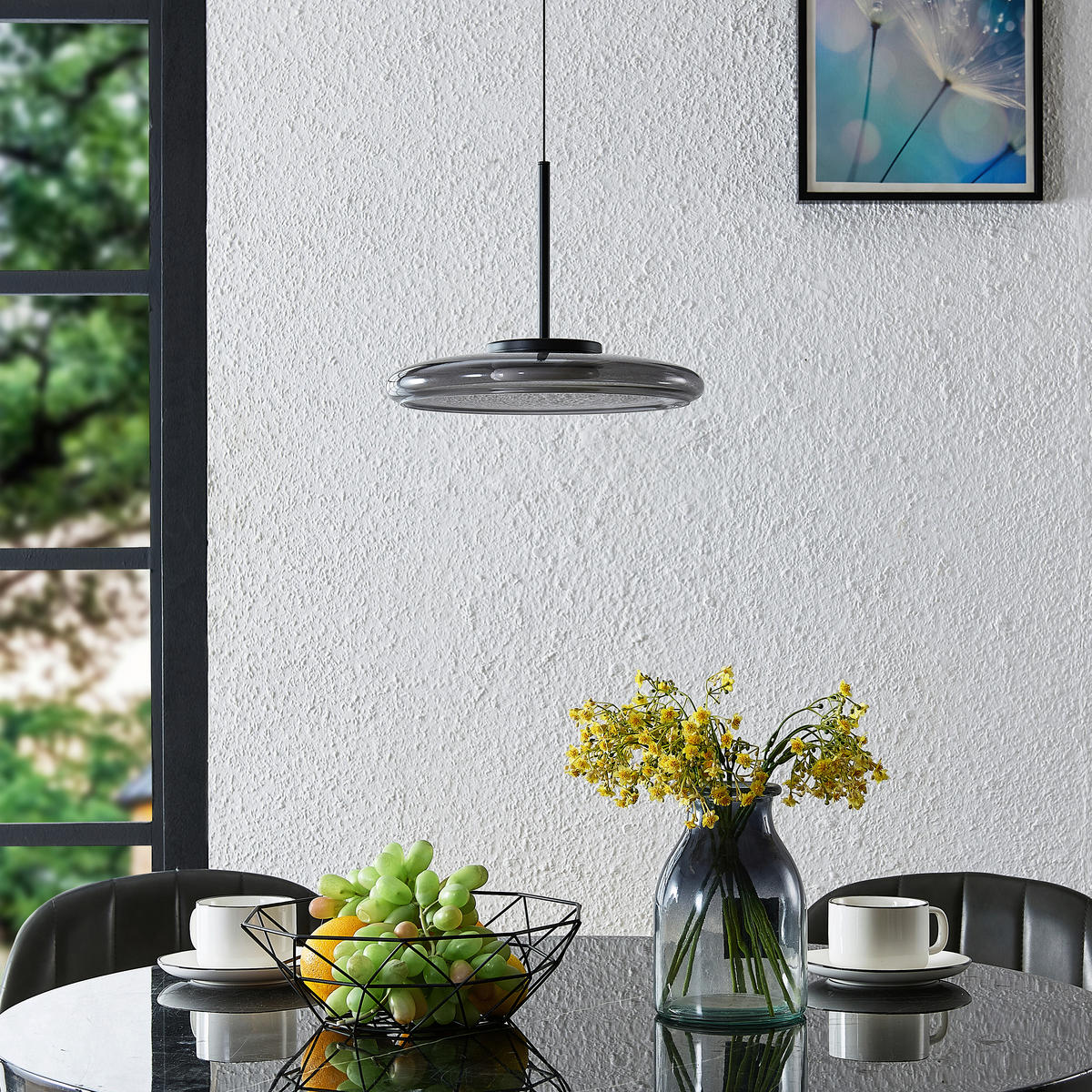 LED-HÄNGELEUCHTE Felis   - Schwarz, Basics, Glas/Metall (25cm) - Novel
