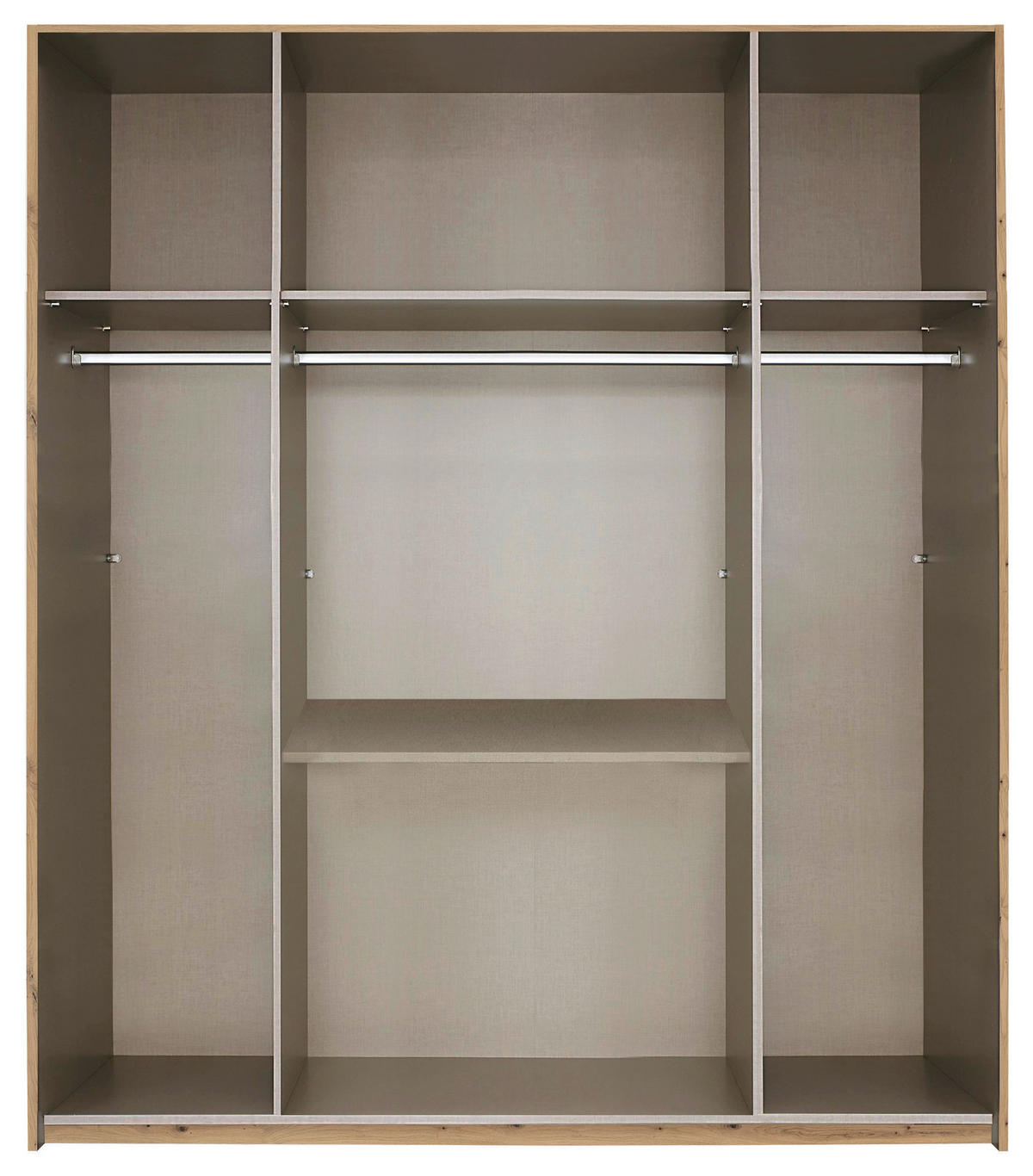 DREHTÜRENSCHRANK Weiss, Eichefarben  - Weiss/Eichefarben, Basics, Holzwerkstoff (181/210/54cm) - Rauch Möbel