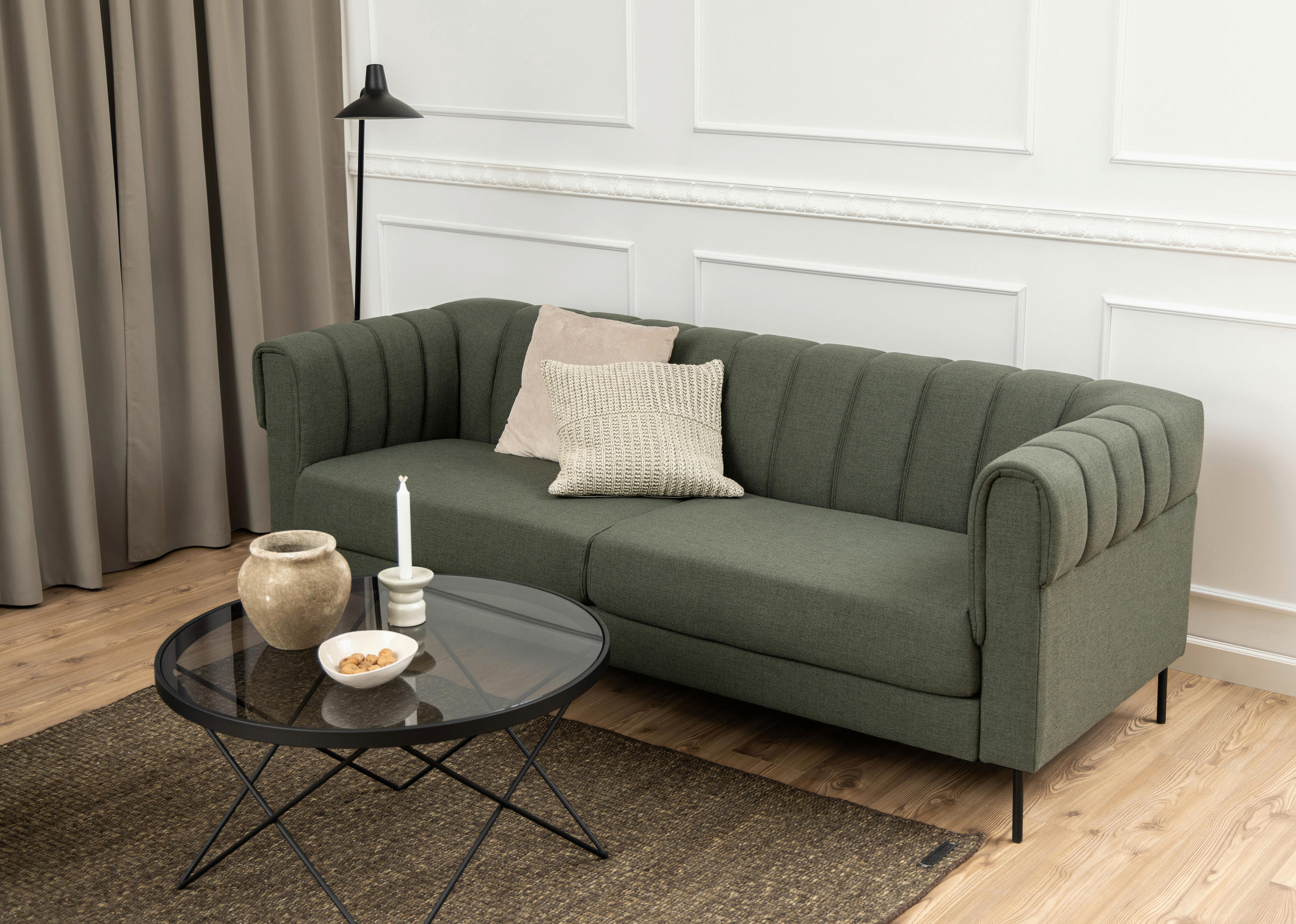 SOFFBORD i glas  - svart/grå, Design, metall/glas (80/45/80cm) - Livetastic