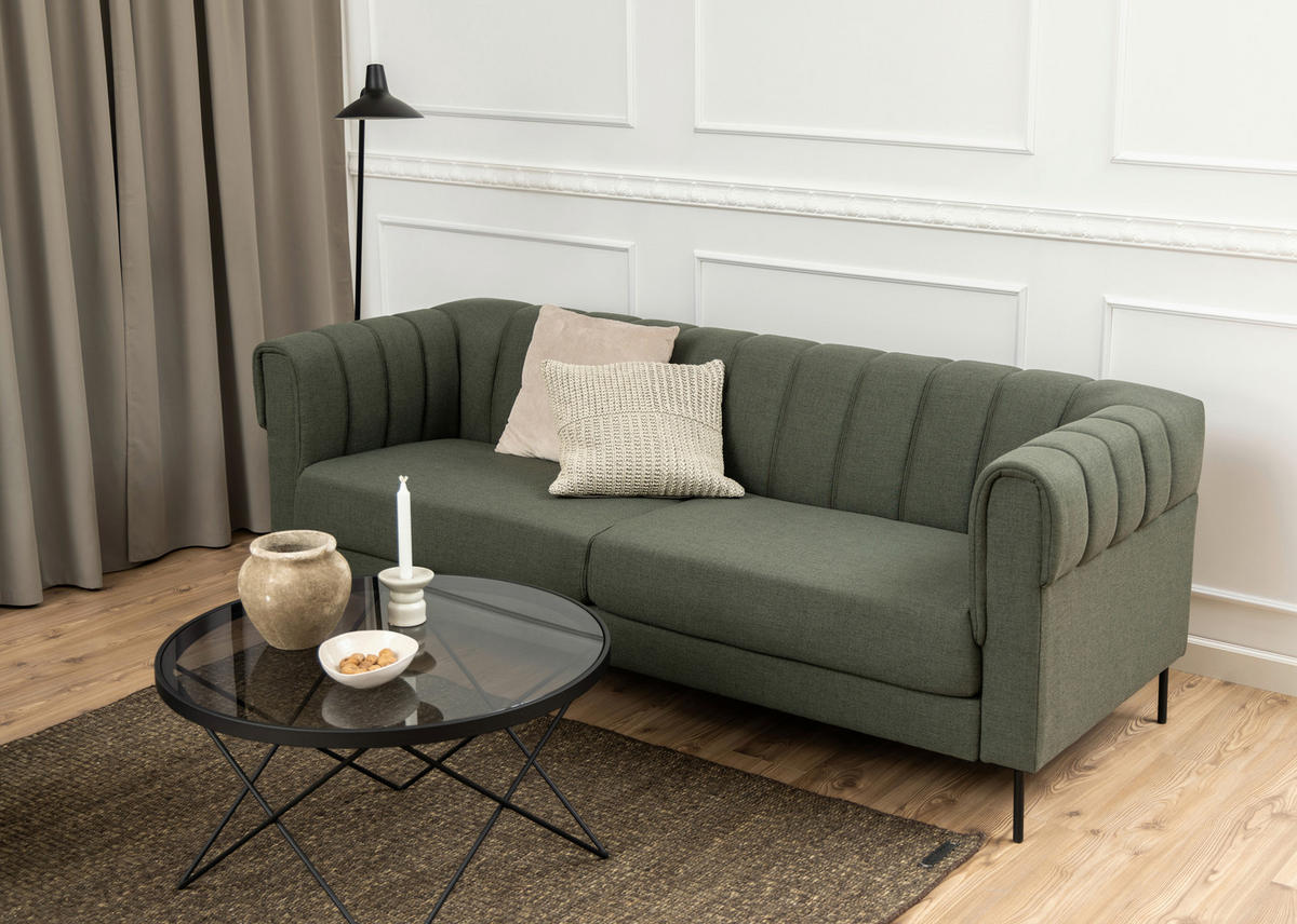 COUCHTISCH in Glas  - Schwarz/Grau, Design, Glas/Metall (80/45/80cm) - Livetastic