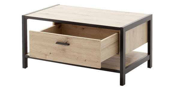 COUCHTISCH in Holzwerkstoff 92/55/44 cm  - Eichefarben/Anthrazit, Design, Holzwerkstoff/Metall (92/55/44cm) - Carryhome