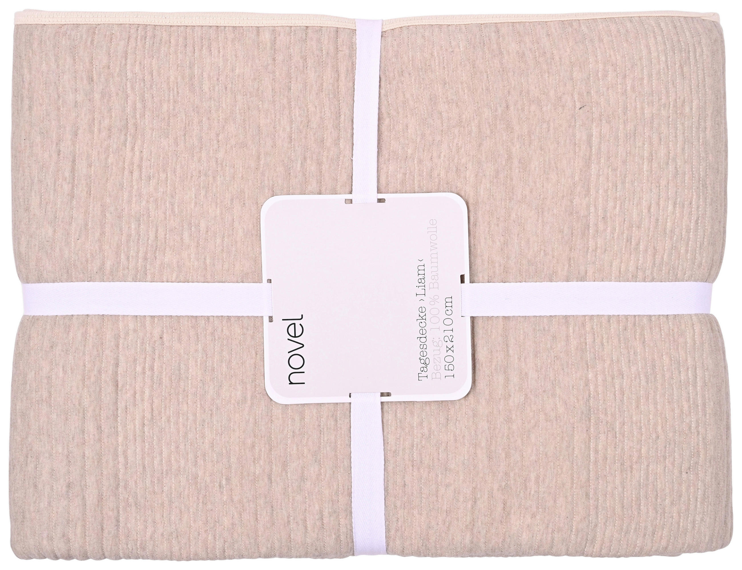 PŘEHOZ NA POSTEL, bavlna, 150/210 cm - béžová, textil (150/210cm) - Novel