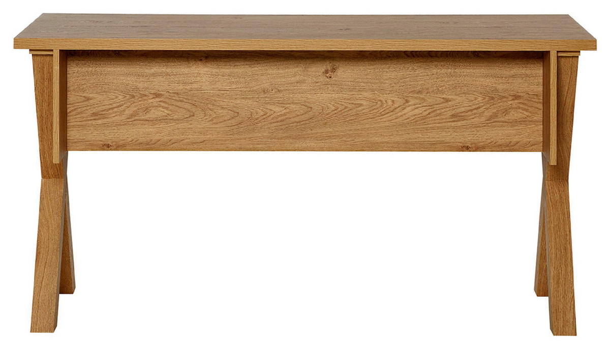 SCHREIBTISCH 146/59/76 cm  in Eichefarben  - Eichefarben/Anthrazit, Modern, Holzwerkstoff/Metall (146/59/76cm) - Livetastic