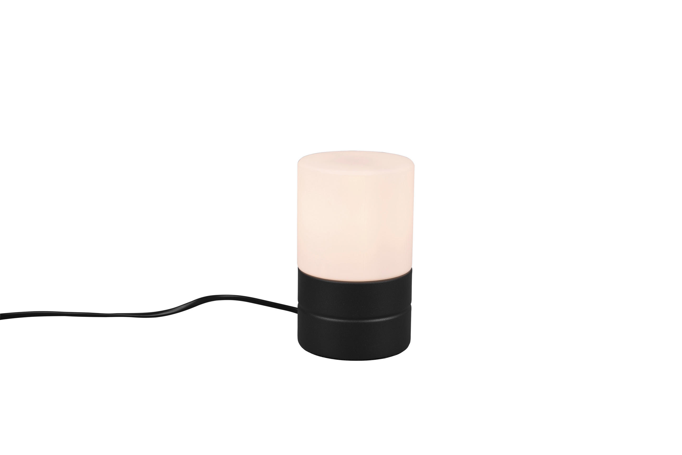 TISCHLEUCHTE ARY 9,0/15,0 cm   - Opal/Schwarz, Basics, Kunststoff/Metall (9,0/15,0cm) - Xora
