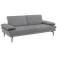 3-SITZER-SOFA in Velours Salbeigrün  - Salbeigrün/Beige, Design, Textil/Metall (222/89/104cm) - Dieter Knoll