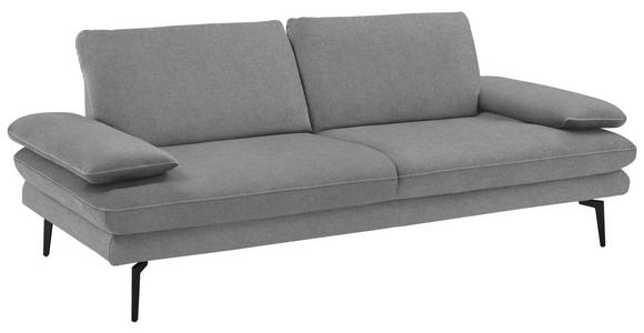 3-SITZER-SOFA in Velours Salbeigrün - Salbeigrün/Beige, Design, Textil/Metall (222/89/104cm) - Dieter Knoll