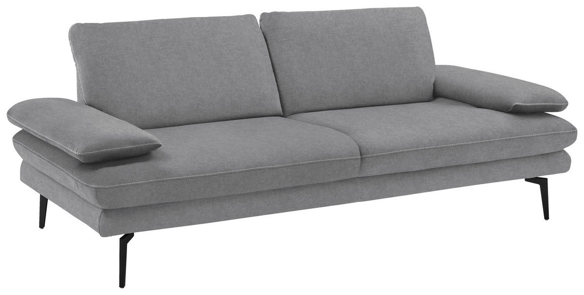 3-SITZER-SOFA in Velours Salbeigrün  - Salbeigrün/Beige, Design, Textil/Metall (222/89/104cm) - Dieter Knoll