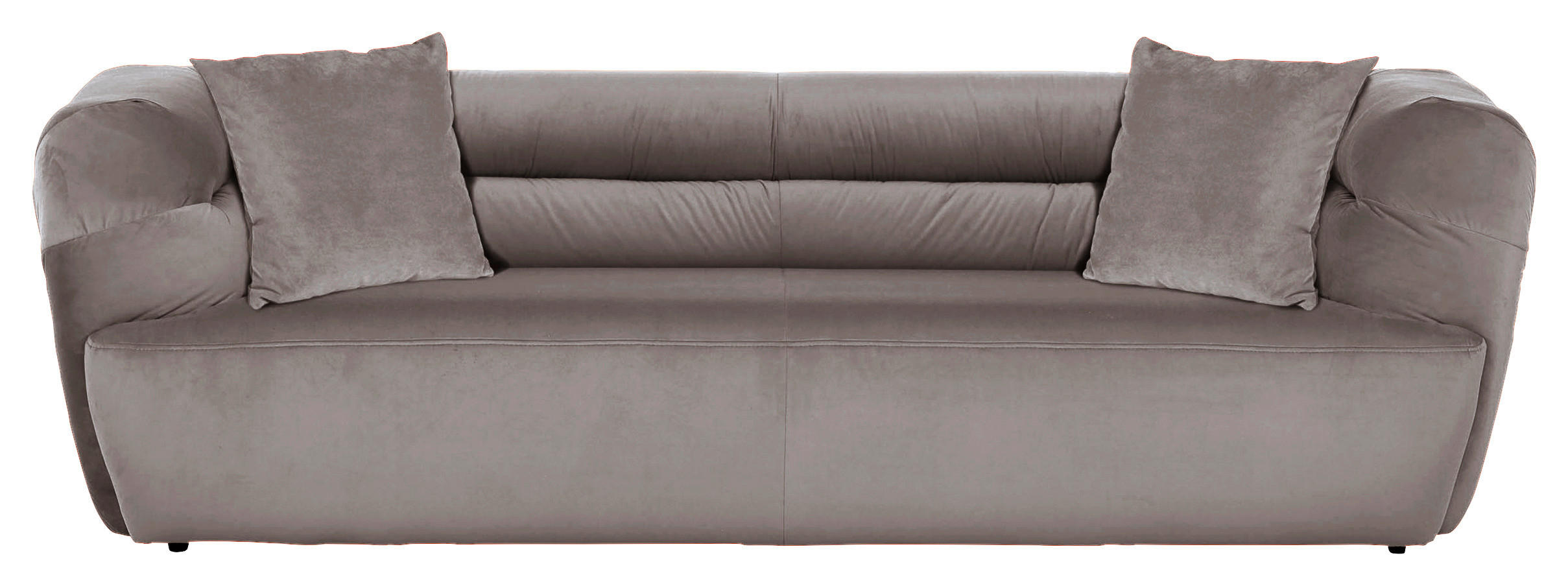 BIGSOFA Samt Grau  - Schwarz/Grau, KONVENTIONELL, Kunststoff/Textil (240/73/100cm) - Carryhome