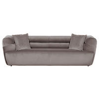 BIGSOFA in Samt Grau  - Schwarz/Grau, Konventionell, Kunststoff/Textil (240/73/100cm) - Carryhome