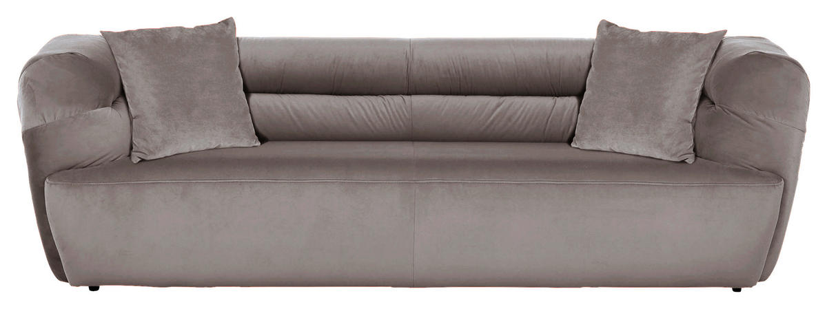 BIGSOFA in Samt Grau  - Schwarz/Grau, Konventionell, Kunststoff/Textil (240/73/100cm) - Carryhome