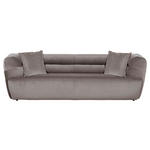 BIGSOFA in Samt Grau  - Schwarz/Grau, KONVENTIONELL, Kunststoff/Textil (240/73/100cm) - Carryhome