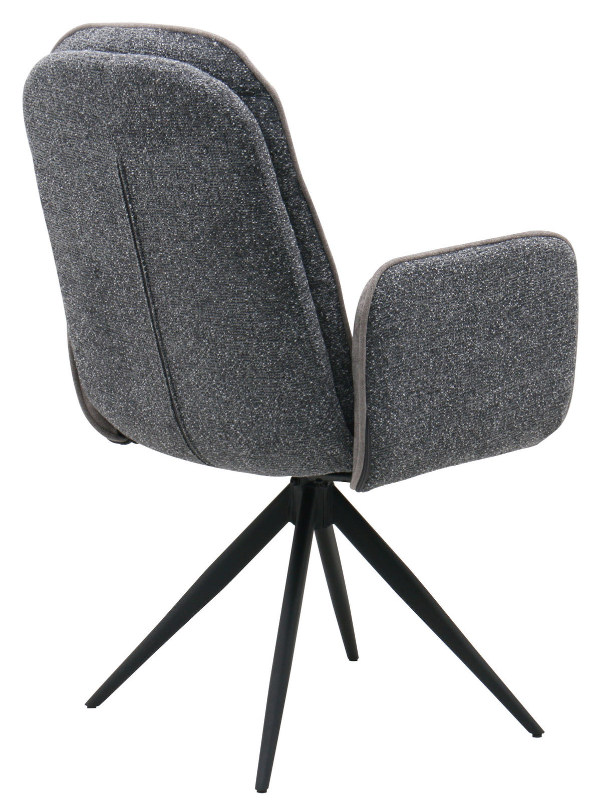 ARMLEHNSTUHL  Sitzfläche 360° drehbar Webstoff  Grau, Schwarz, Dunkelgrau  - Dunkelgrau/Schwarz, MODERN, Textil/Metall (62.5/99/71cm) - Livetastic