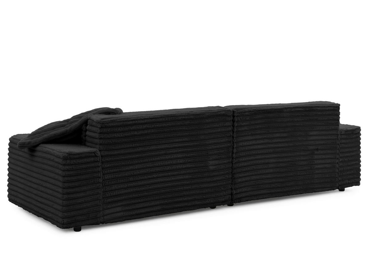 ECKSOFA Curduroy in Cord Anthrazit Rückenkissen  251/142 cm  - Anthrazit/Schwarz, Design, Kunststoff/Textil (251/142cm) - P & B