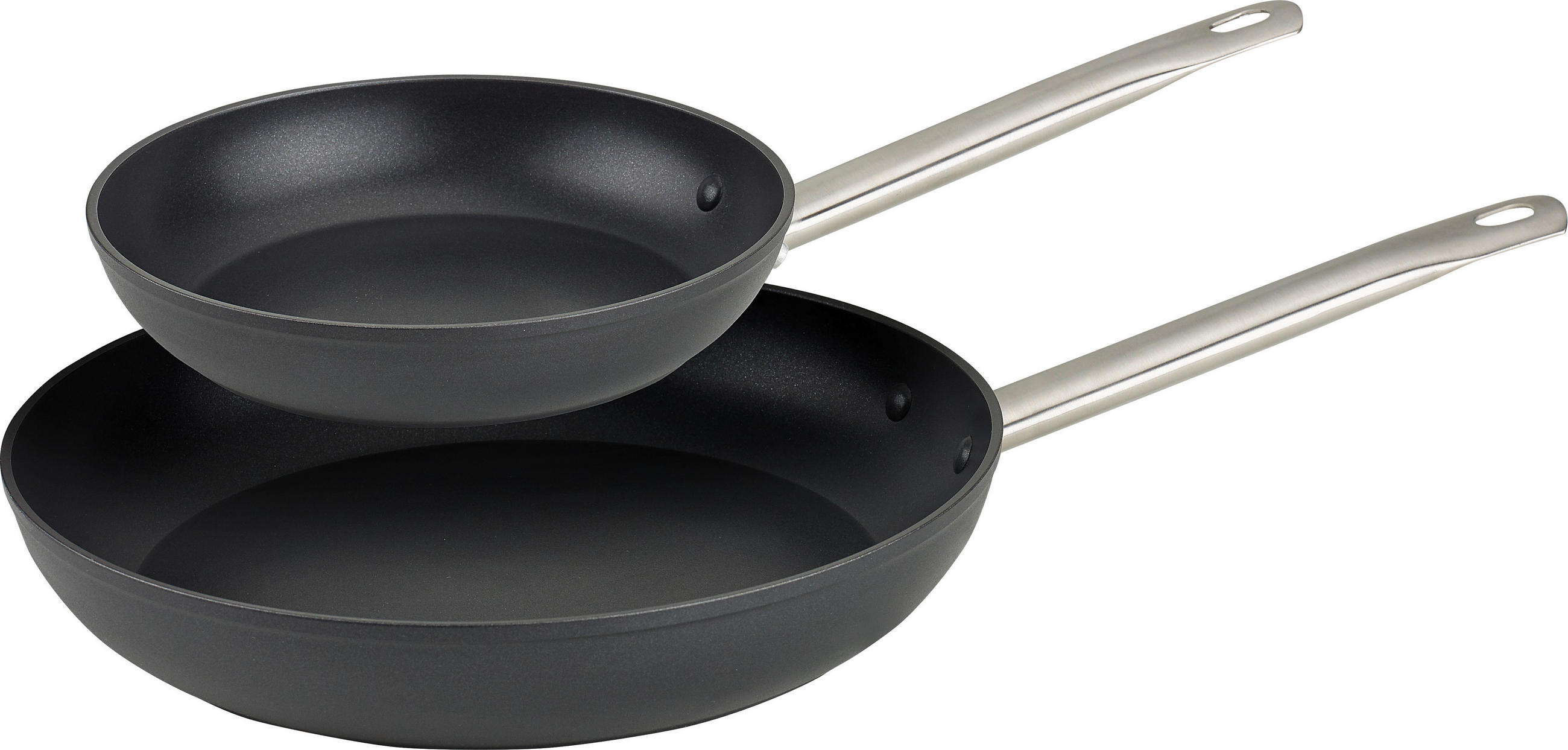 SET TIGANJA 2 dela - boja nerđajućeg čelika/crna, Konvencionalno, metal (20+28cm) - Homeware Profession.
