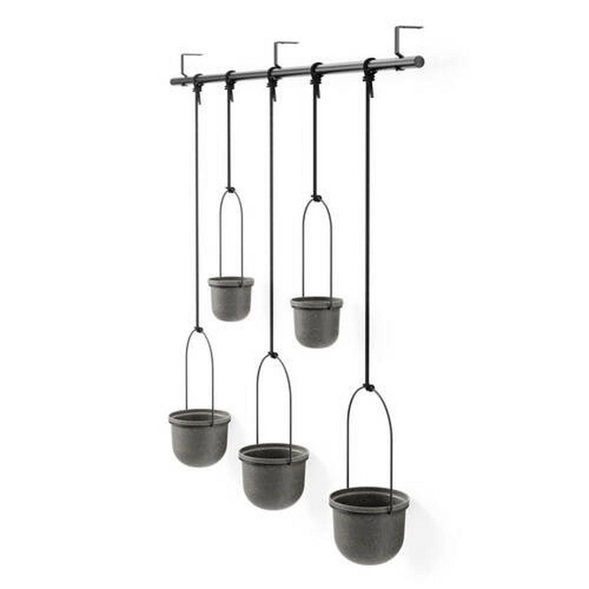 WAND-PFLANZTOPFSET   - Schwarz, Basics, Kunststoff/Metall (18/94/137cm) - Umbra