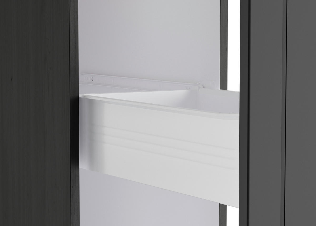 SKÅP MED UTDRAGSFUNKTION 30/200/60 cm  i grå  - svart/grå, Lifestyle, metall/trämaterial (30/200/60cm) - Held
