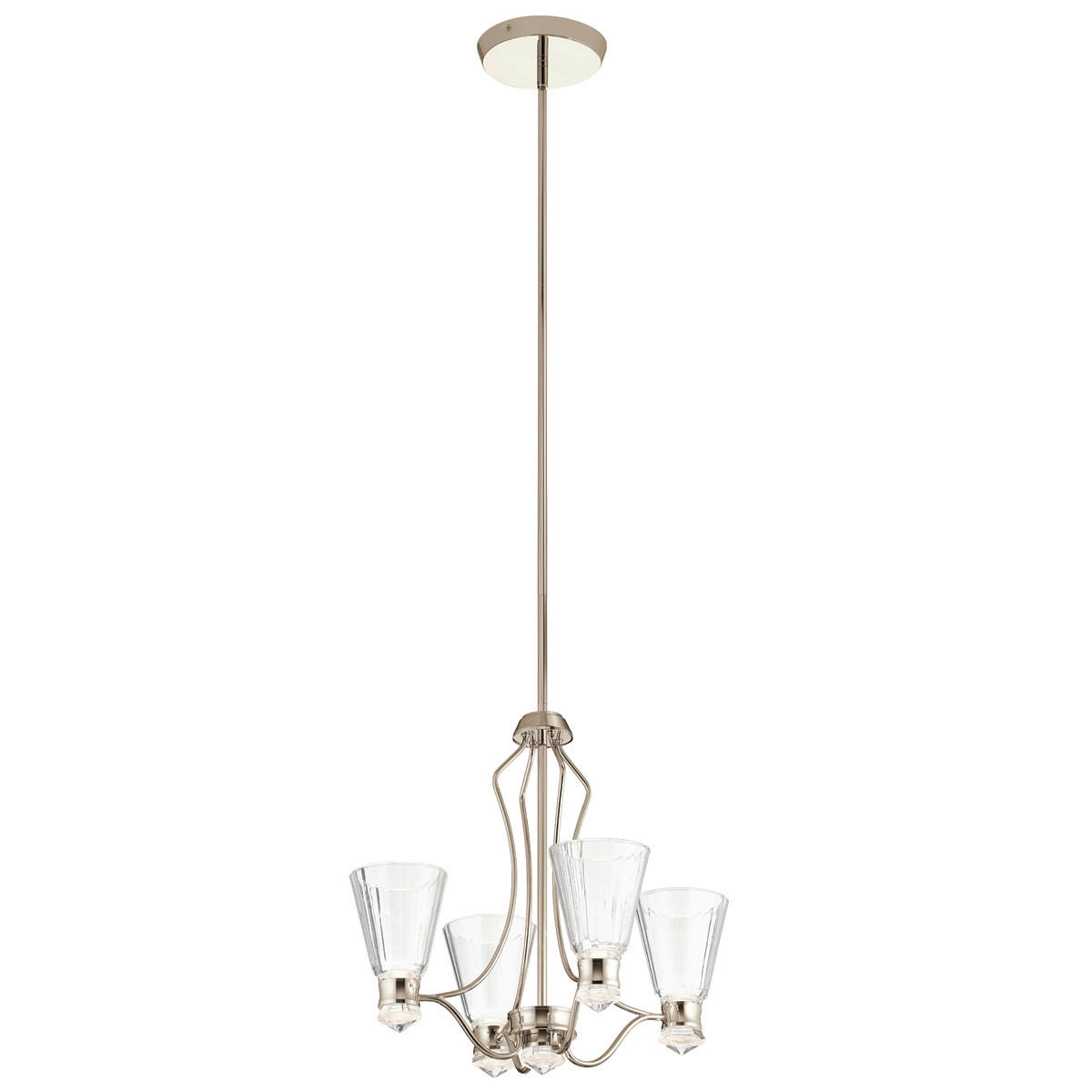KRONLEUCHTER 50.3/59.3 cm - Nickelfarben, Design, Glas/Metall (50.3/59.3cm) - Elstead Lighting