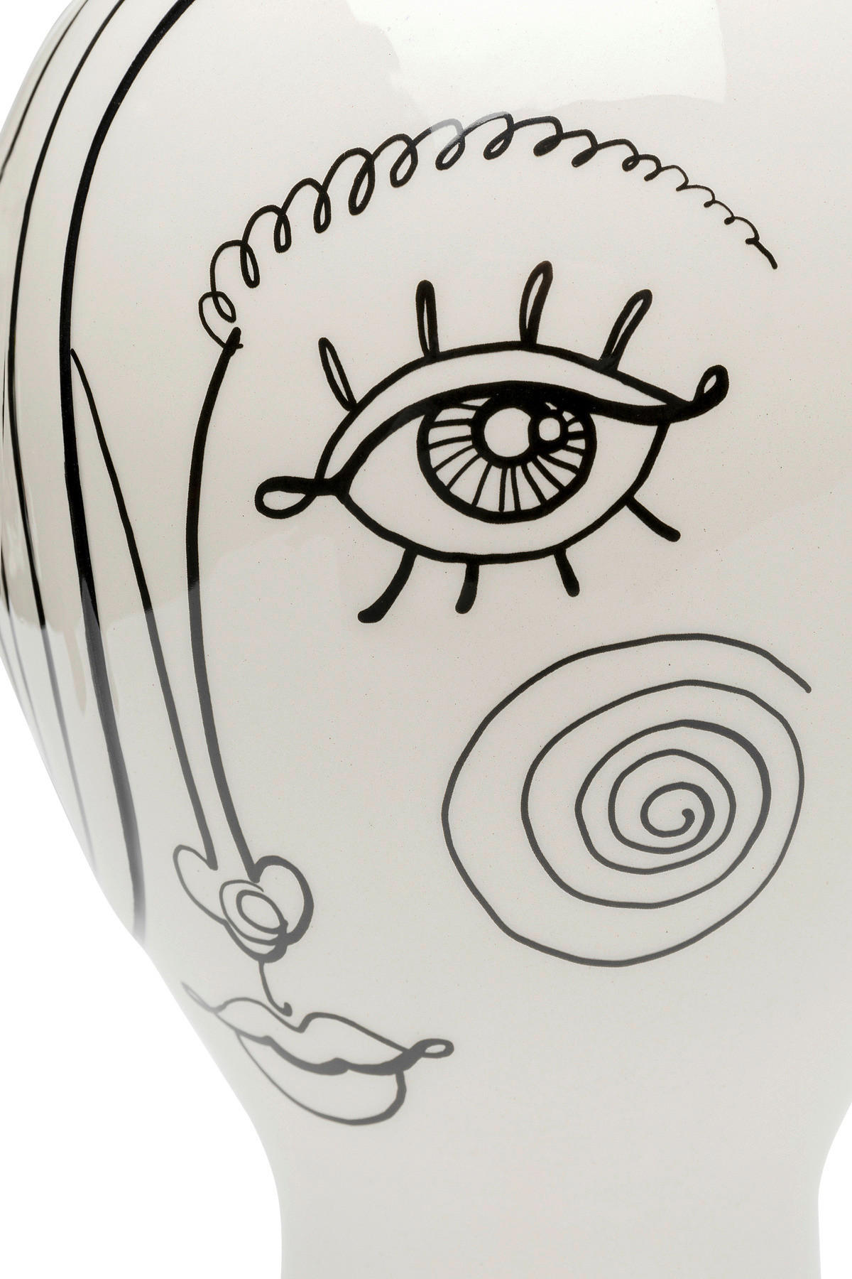 VÁZA, keramika, 30 cm - černá/vysoce lesklá bílá, Konvenční, keramika (19/30/19cm) - Kare-Design