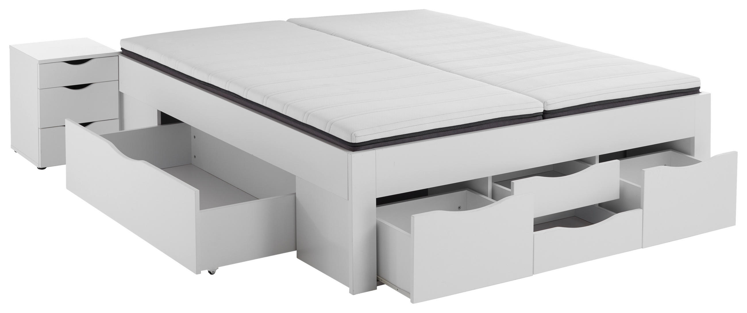 STAURAUMBETT 180/200 cm  in Weiß  - Weiß, KONVENTIONELL, Holzwerkstoff (180/200cm) - Boxxx