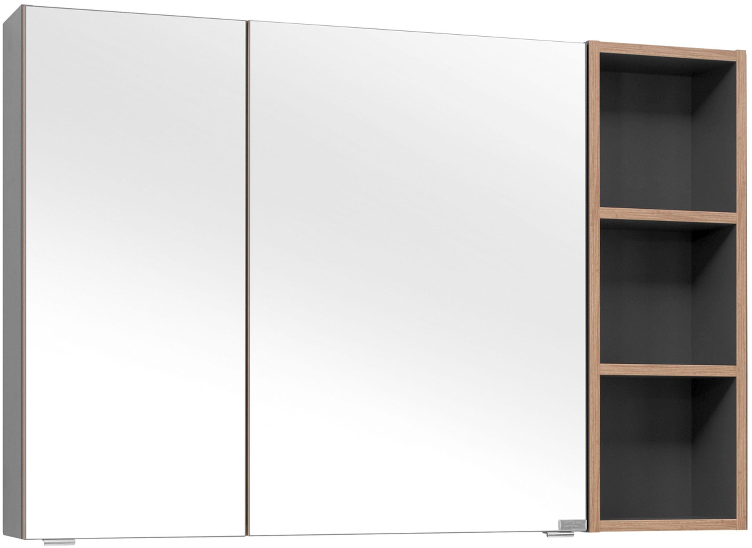 SPIEGELSCHRANK 105/70,3/17,3 cm  - Eichefarben/Grau, KONVENTIONELL, Glas/Holzwerkstoff (105/70,3/17,3cm) - Dieter Knoll