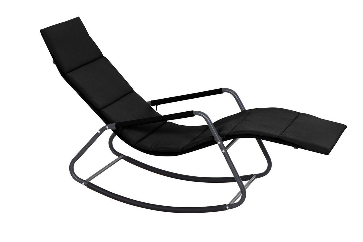 HOJDACIE LEŽADLO kov, plast, textil - čierna, Modern, kov/textil (143/57/84cm) - Siena Garden