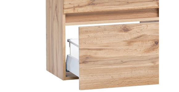 WASCHBECKENUNTERSCHRANK 61/55/40 cm  - Eiche Wotan/Silberfarben, Natur, Holzwerkstoff/Kunststoff (61/55/40cm) - Xora