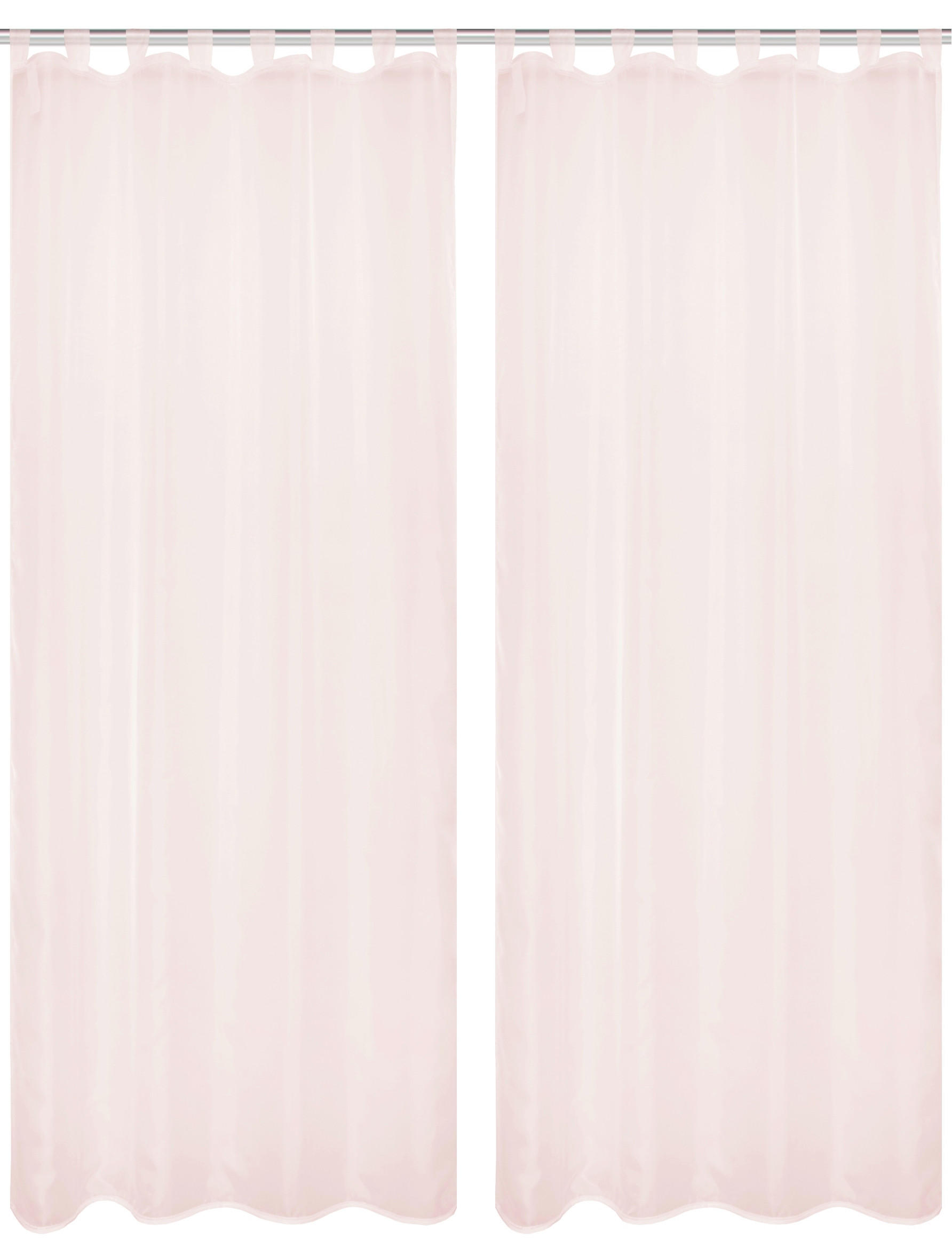 SCHLAUFENVORHANG transparent  - Rosa, Basics, Textil (135/245cm)