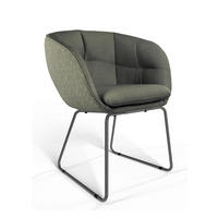 ARMLEHNSTUHL  Beinauswahl, Stoff-/Lederauswahl Jacquard  Olivgrün  - Schwarz/Olivgrün, Design, Textil/Metall (62/81/63cm) - Dieter Knoll