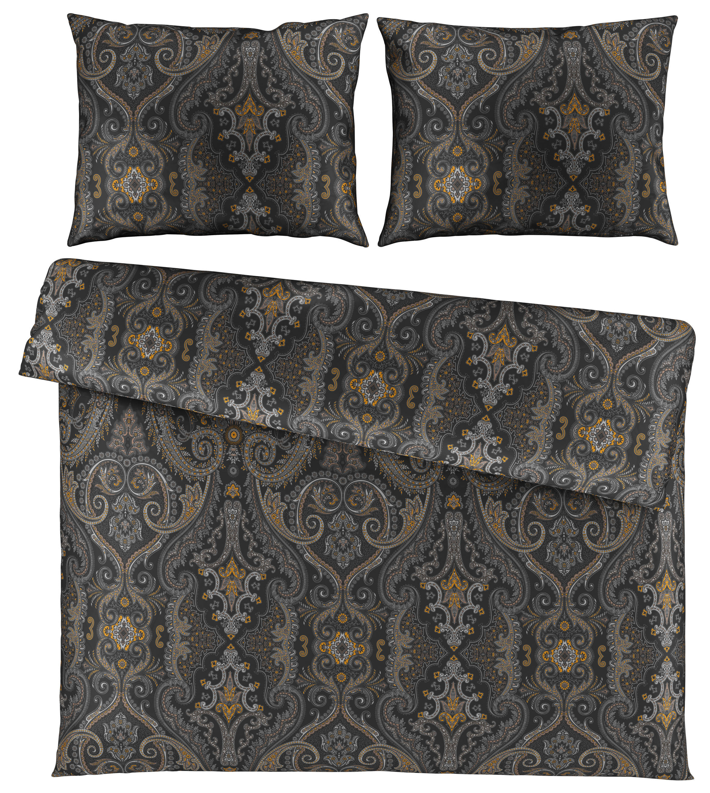 POSTELJNINA ELOISE 200/200 cm saten antracit  - antracit, Konvencionalno, tekstil (200/200cm) - Esposa
