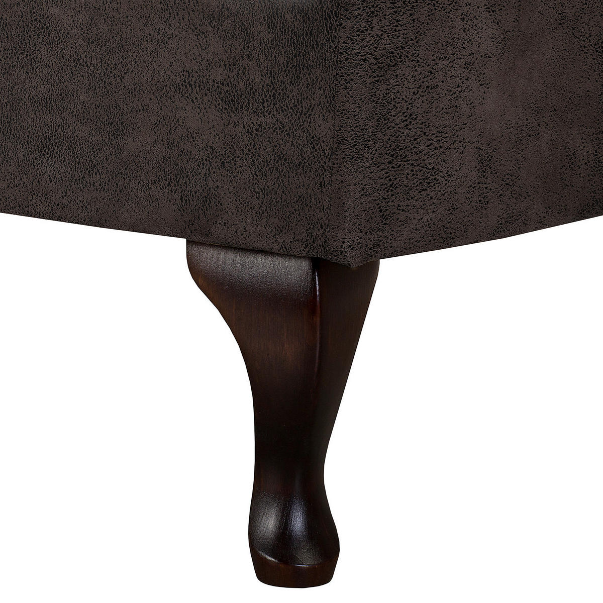 RÉCAMIERE Lederlook Schwarz  - Schwarz/Braun, Design, Holz/Textil (185/93/75cm) - Livetastic