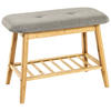 SCHUHBANK  in 60/44/30 cm  - Naturfarben/Grau, Holz/Textil (60/44/30cm)
