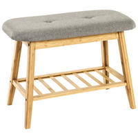 KLOP S PROSTOROM ZA ČEVLJE siva, naravne barve - siva/naravne barve, tekstil/les (60/44/30cm) - Xora