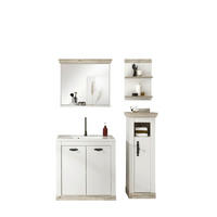 BADEZIMMER 4-teilig  in  - Schwarz/Weiß, Design, Naturmaterialien/Holzwerkstoff (143/200/46cm) - MID.YOU